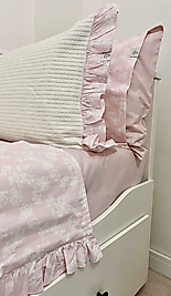 Elorenest Pembe Fırfırlı Çift Kişilik Pike Seti