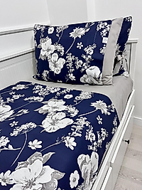 Elorenest Bicolor Lacivert Çiçekli Çift Kişilik Nevresim Takımı