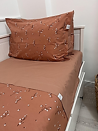 Elorenest Bicolor Tarçın minik çiçekli çift kişilik nevresim takımı