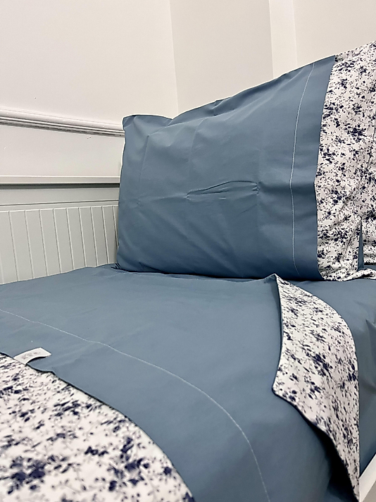 Elorenest Bicolor Mavi Minik Çiçekli Çift Kişilik Nevresim Takımı