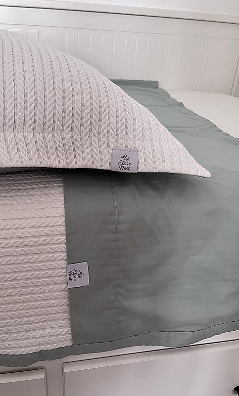 Elorenest Mint Yeşili Bicolor Çift Kişilik Pike Seti