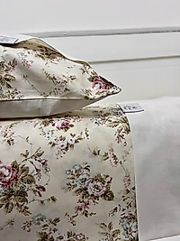 Elorenest Bicolor krem kır çiçekleri çift kişilik nevresim takımı