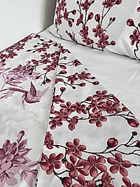 Elorenest pembe kuş bahçesi çift kişilik nevresim takımı
