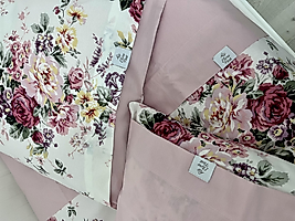 Elorenest Bicolor pembe çiçekli çift kişilik nevresim takımı