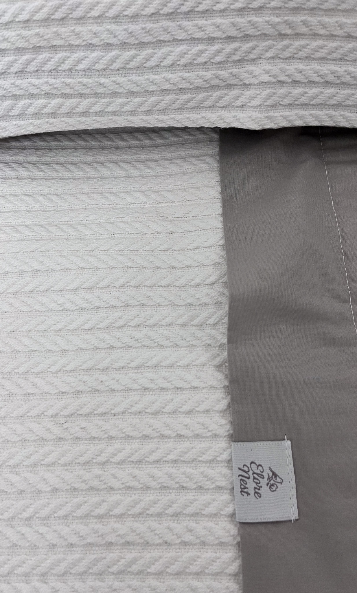 Elorenest Gri Bicolor Çift Kişilik Pike Seti