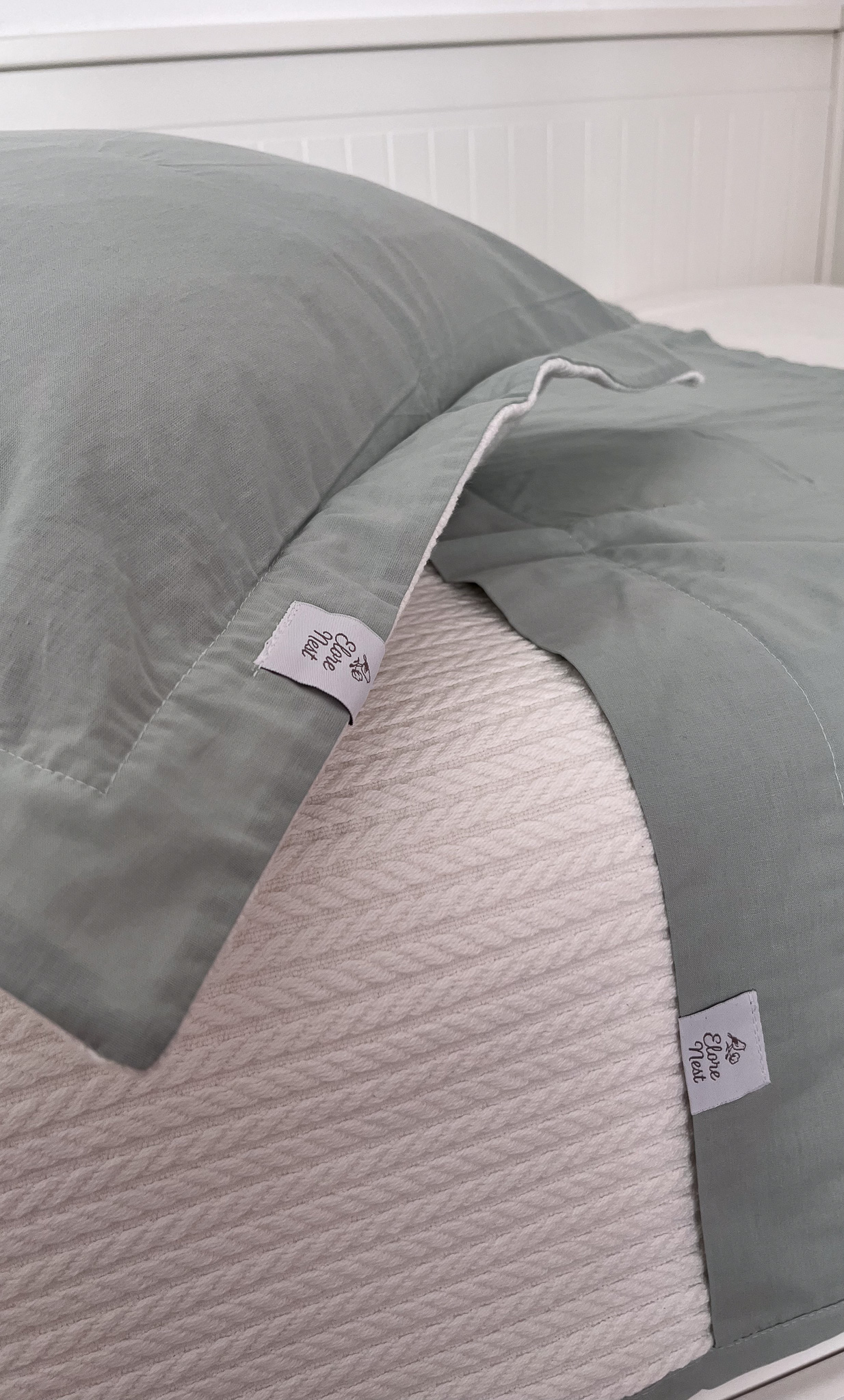 Elorenest Mint Yeşili Bicolor Tek Kişilik Pike Seti